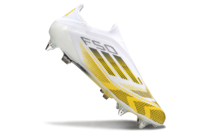 Adidas F50 Elite Laceless SG Soft Ground Soccer Cleats - White/Yellow