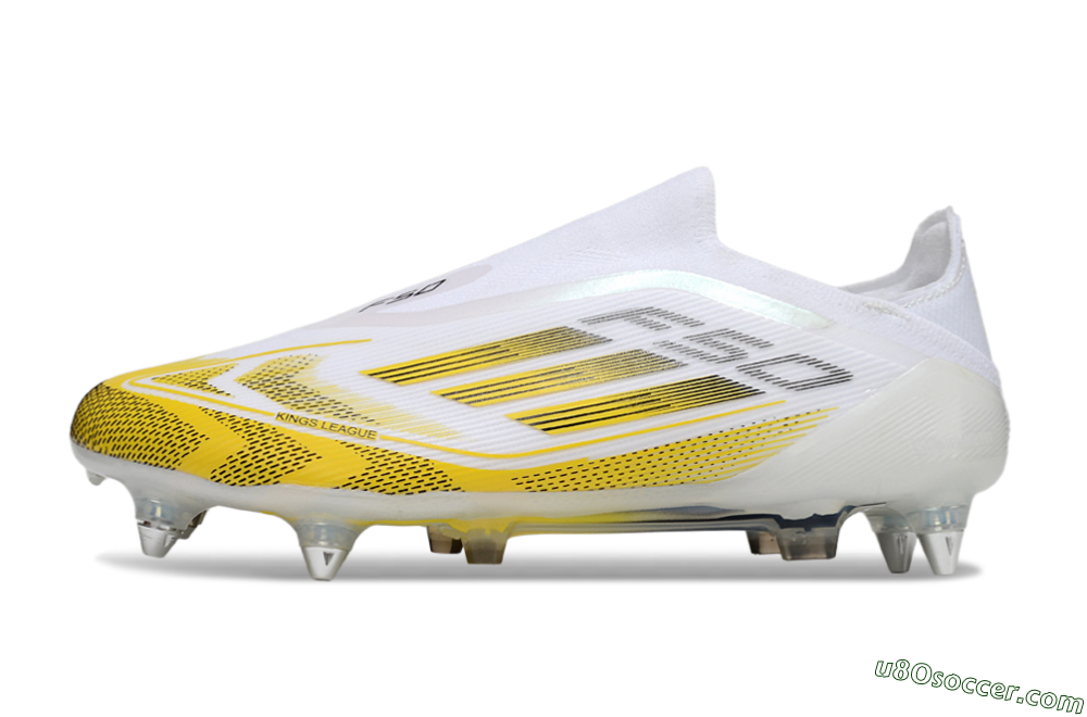 Adidas F50 Elite Laceless SG Soft Ground Soccer Cleats - White/Yellow 2