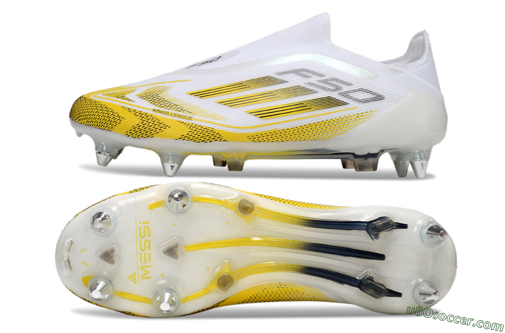 Adidas F50 Elite Laceless SG Soft Ground Soccer Cleats - White/Yellow 0