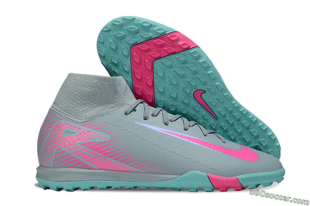 Nike Air Zoom Mercurial Superfly 10 Elite TF Artificial Turf Soccer Shoes - Jade/Pink 0