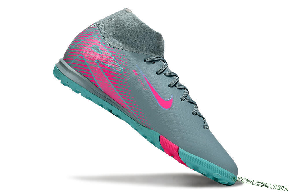 Nike Air Zoom Mercurial Superfly 10 Elite TF Artificial Turf Soccer Shoes - Jade/Pink 3