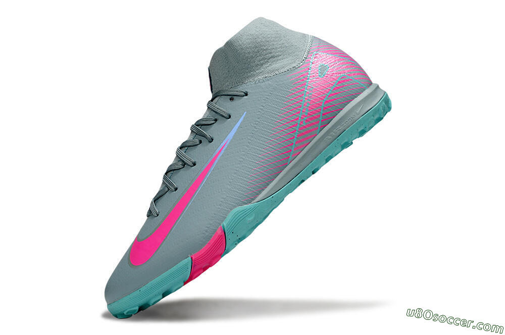 Nike Air Zoom Mercurial Superfly 10 Elite TF Artificial Turf Soccer Shoes - Jade/Pink 4