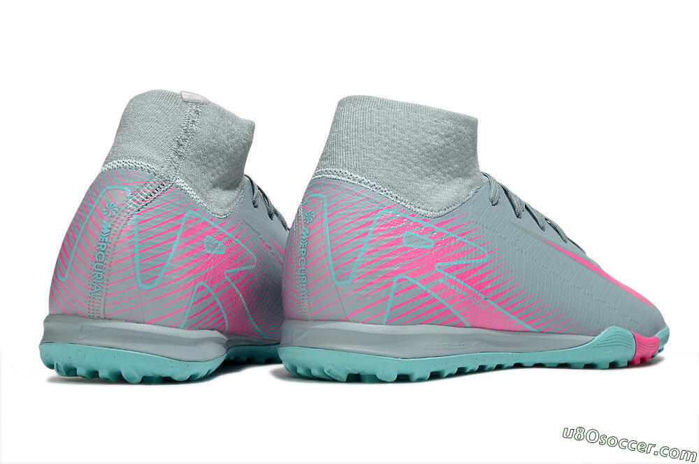 Nike Air Zoom Mercurial Superfly 10 Elite TF Artificial Turf Soccer Shoes - Jade/Pink 5