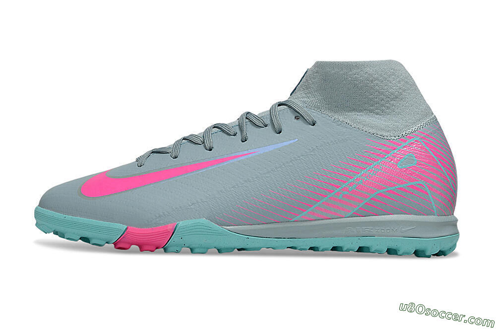 Nike Air Zoom Mercurial Superfly 10 Elite TF Artificial Turf Soccer Shoes - Jade/Pink 6