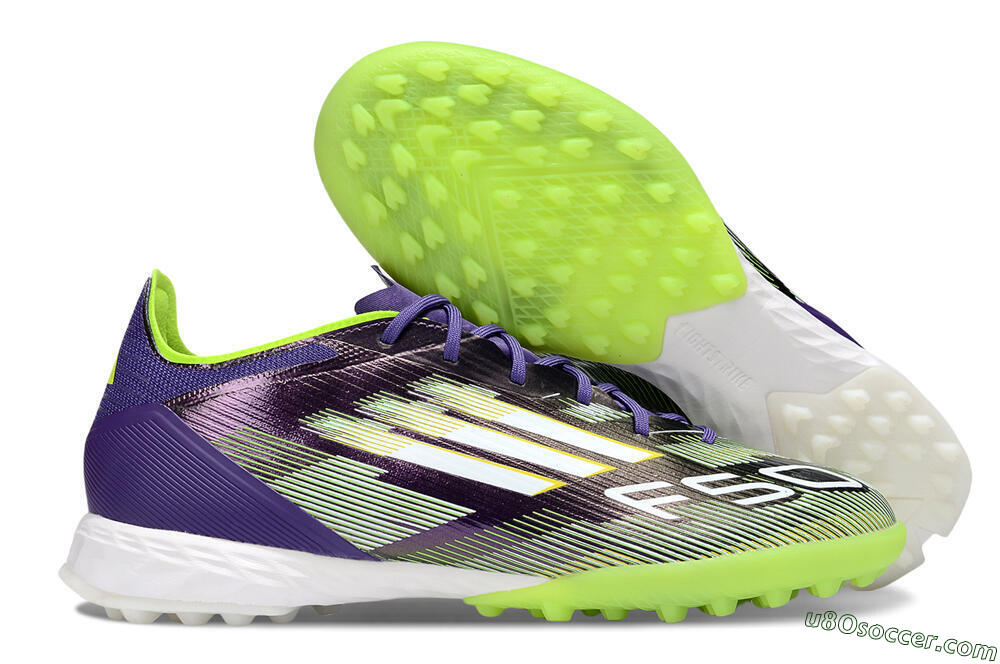 Adidas F50 Pro TF Artificial Turf Soccer Shoes - Purple/White/Yellow 1