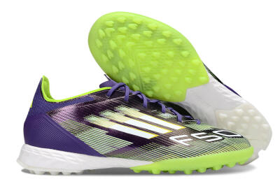 Adidas F50 Pro TF Artificial Turf Soccer Shoes - Purple/White/Yellow