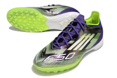 Adidas F50 Pro TF Artificial Turf Soccer Shoes - Purple/White/Yellow