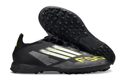 Adidas F50 Pro TF Artificial Turf Soccer Shoes - Black/White/Yellow
