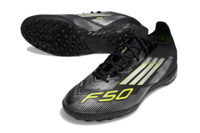 Adidas F50 Pro TF Artificial Turf Soccer Shoes - Black/White/Yellow