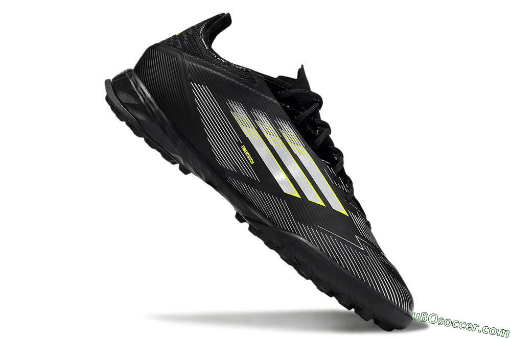 Adidas F50 Pro TF Artificial Turf Soccer Shoes - Black/White/Yellow 4