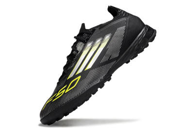 Adidas F50 Pro TF Artificial Turf Soccer Shoes - Black/White/Yellow