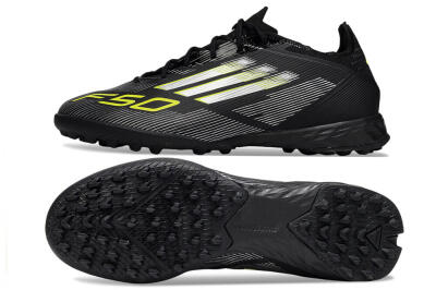 Adidas F50 Pro TF Artificial Turf Soccer Shoes - Black/White/Yellow