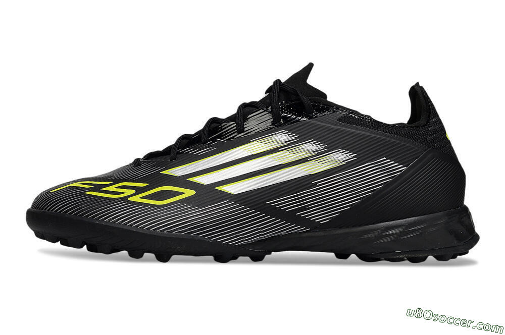 Adidas F50 Pro TF Artificial Turf Soccer Shoes - Black/White/Yellow 2