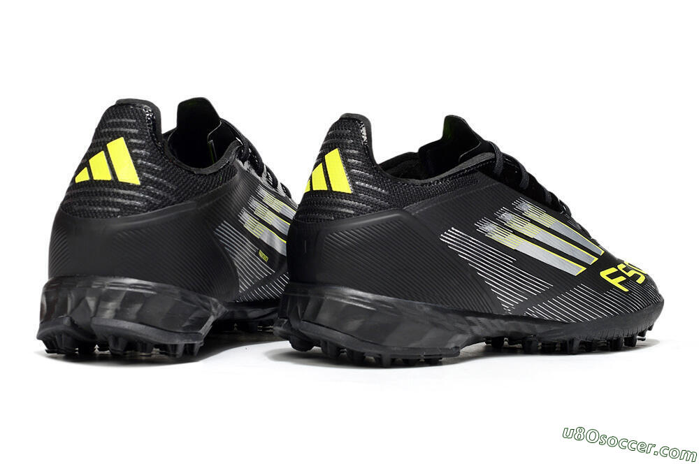 Adidas F50 Pro TF Artificial Turf Soccer Shoes - Black/White/Yellow 6