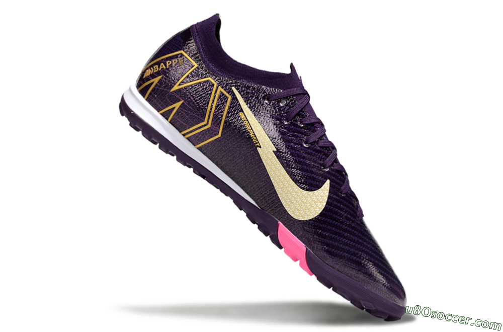 Nike Air Zoom Mercurial Vapor 16 Elite TF Artificial Turf Soccer Shoes - Purple/White/Gold 4