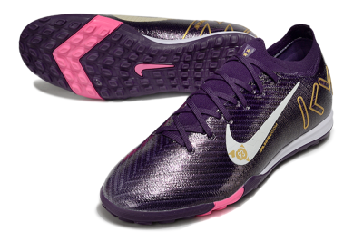 Nike Air Zoom Mercurial Vapor 16 Elite TF Artificial Turf Soccer Shoes - Purple/White/Gold