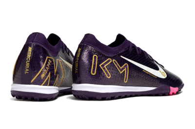 Nike Air Zoom Mercurial Vapor 16 Elite TF Artificial Turf Soccer Shoes - Purple/White/Gold