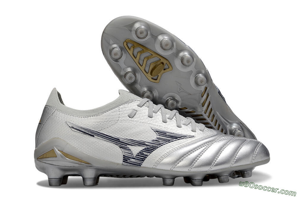 Mizuno Morelia Neo 4 Bate FG Firm Ground Soccer Cleats - Silver/Black 1