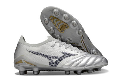 Mizuno Morelia Neo 4 Bate FG Firm Ground Soccer Cleats - Silver/Black