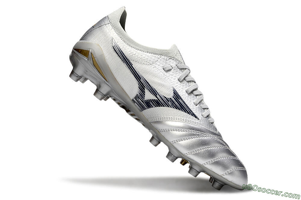 Mizuno Morelia Neo 4 Bate FG Firm Ground Soccer Cleats - Silver/Black 4