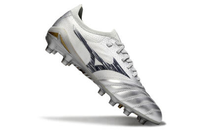 Mizuno Morelia Neo 4 Bate FG Firm Ground Soccer Cleats - Silver/Black
