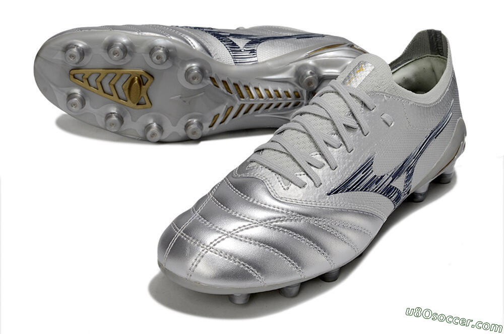 Mizuno Morelia Neo 4 Bate FG Firm Ground Soccer Cleats - Silver/Black 3