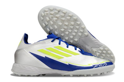 Adidas F50 Pro TF Artificial Turf Soccer Shoes - Silver/Blue/Yellow