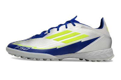 Adidas F50 Pro TF Artificial Turf Soccer Shoes - Silver/Blue/Yellow