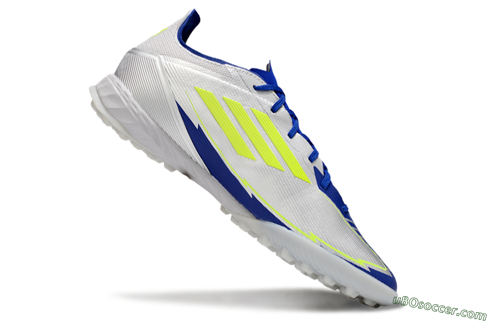 Adidas F50 Pro TF Artificial Turf Soccer Shoes - Silver/Blue/Yellow 4