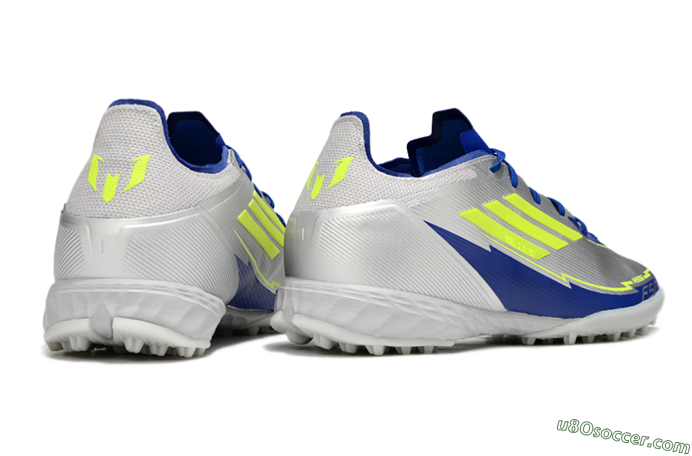Adidas F50 Pro TF Artificial Turf Soccer Shoes - Silver/Blue/Yellow 6