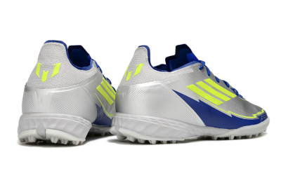 Adidas F50 Pro TF Artificial Turf Soccer Shoes - Silver/Blue/Yellow
