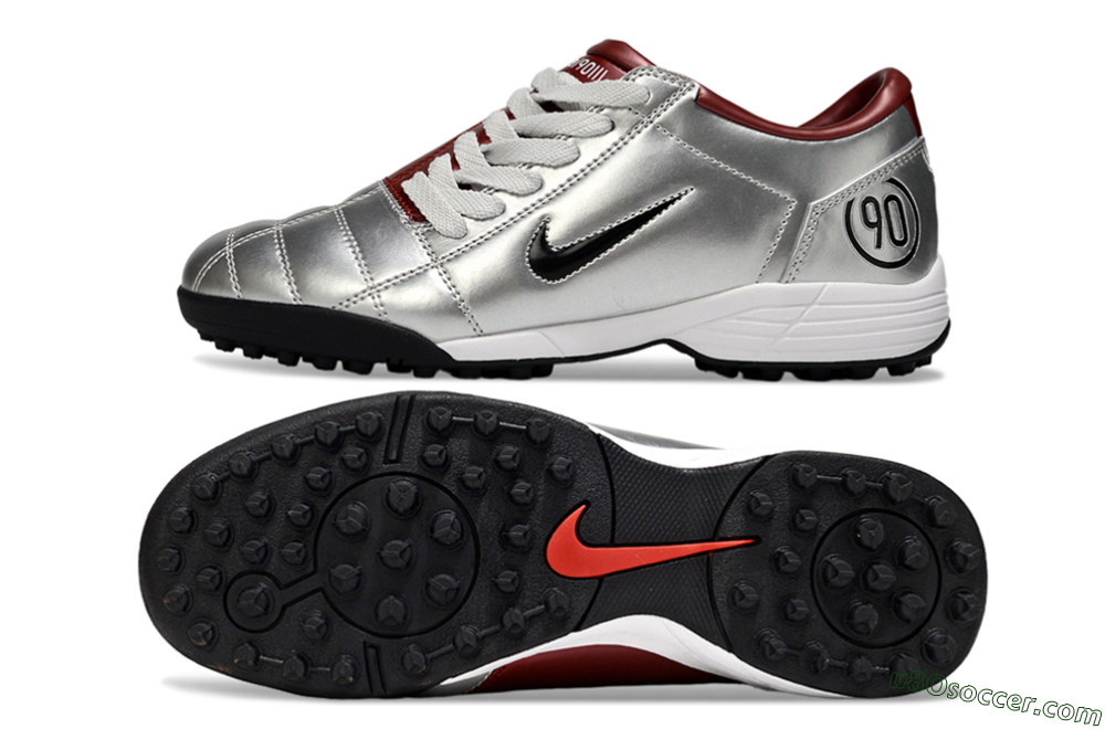 Nike Total 90 III TF Artificial Turf Soccer Shoes - Silver/Black/Red 0