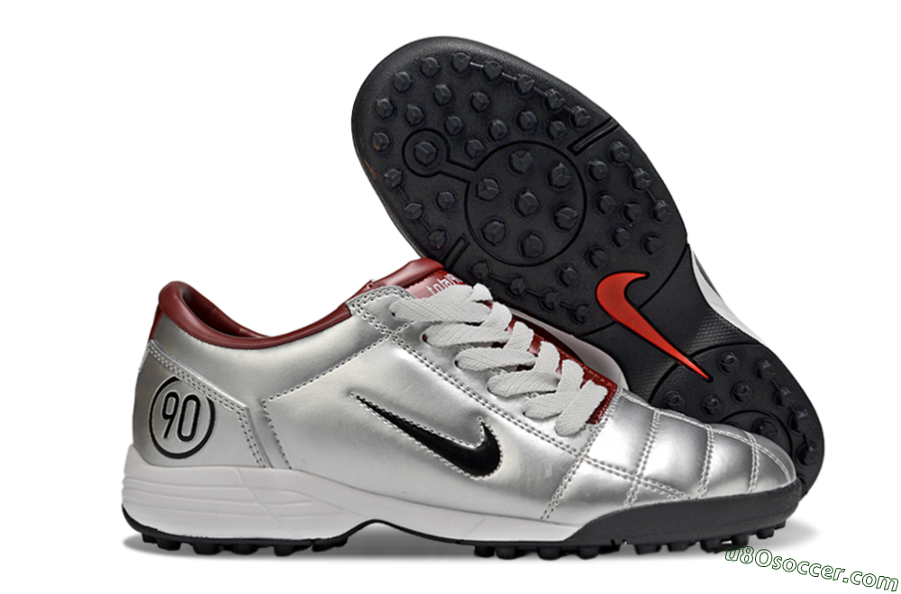 Nike Total 90 III TF Artificial Turf Soccer Shoes - Silver/Black/Red 1