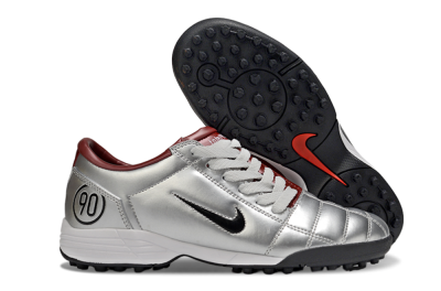 Nike Total 90 III TF Artificial Turf Soccer Shoes - Silver/Black/Red