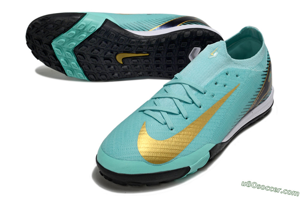 Nike Air Zoom Mercurial Vapor 16 Elite TF Artificial Turf Soccer Shoes - Jade/Gold/Black 3
