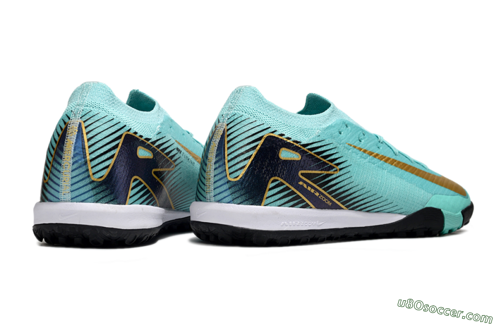 Nike Air Zoom Mercurial Vapor 16 Elite TF Artificial Turf Soccer Shoes - Jade/Gold/Black 6