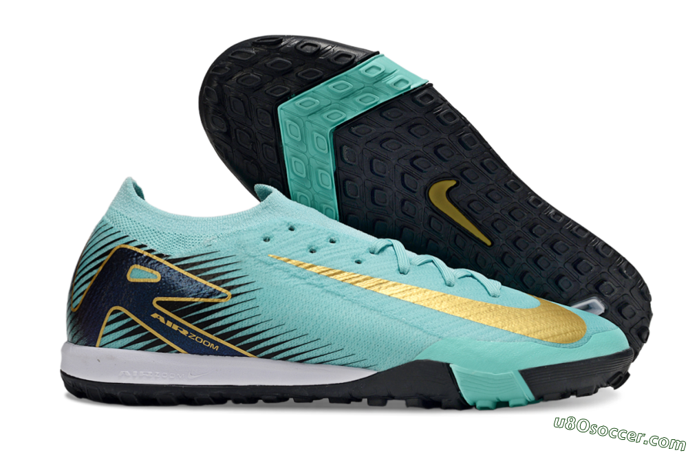 Nike Air Zoom Mercurial Vapor 16 Elite TF Artificial Turf Soccer Shoes - Jade/Gold/Black 1
