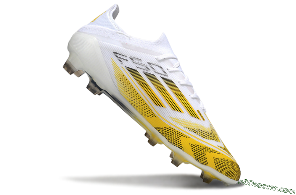 Adidas F50 Elite Kings League FG Firm Ground Soccer Cleats - White/Yellow/Black 4