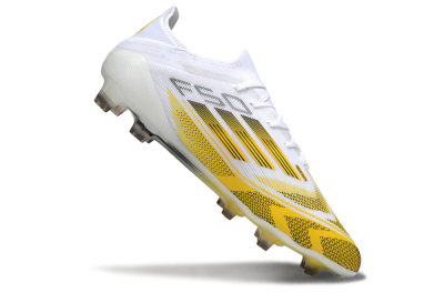 Adidas F50 Elite Kings League FG Firm Ground Soccer Cleats - White/Yellow/Black