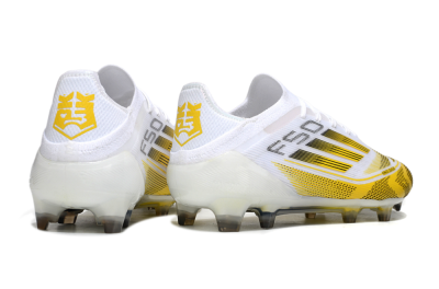 Adidas F50 Elite Kings League FG Firm Ground Soccer Cleats - White/Yellow/Black