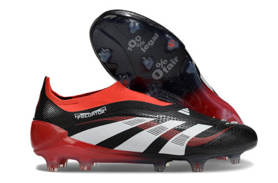 Adidas Predator Laceless Elite 25 FG Firm Ground Soccer Cleats - Black/White/Red