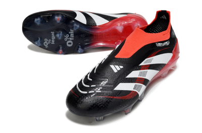Adidas Predator Laceless Elite 25 FG Firm Ground Soccer Cleats - Black/White/Red