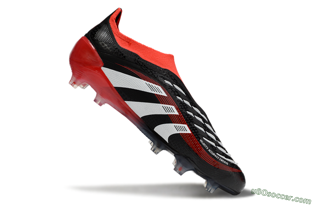 Adidas Predator Laceless Elite 25 FG Firm Ground Soccer Cleats - Black/White/Red 4