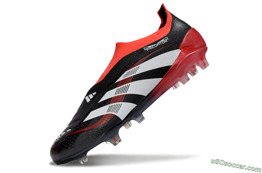 Adidas Predator Laceless Elite 25 FG Firm Ground Soccer Cleats - Black/White/Red 5