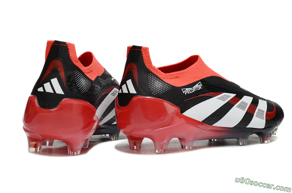 Adidas Predator Laceless Elite 25 FG Firm Ground Soccer Cleats - Black/White/Red 6