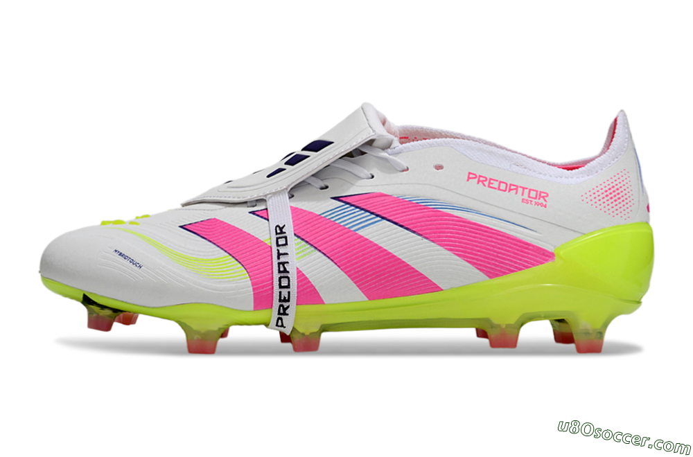 Adidas Predator Elite Foldover Tongue FG Firm Ground Soccer Cleats - White/Pink/Yellow 2