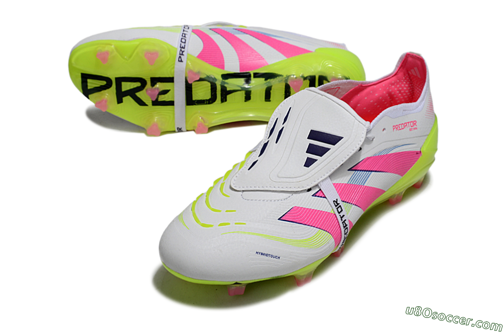 Adidas Predator Elite Foldover Tongue FG Firm Ground Soccer Cleats - White/Pink/Yellow 3