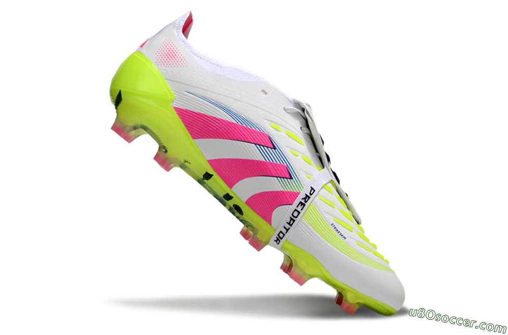 Adidas Predator Elite Foldover Tongue FG Firm Ground Soccer Cleats - White/Pink/Yellow 4