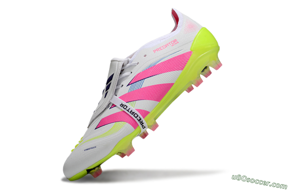 Adidas Predator Elite Foldover Tongue FG Firm Ground Soccer Cleats - White/Pink/Yellow 5