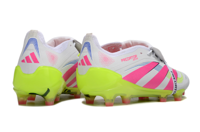 Adidas Predator Elite Foldover Tongue FG Firm Ground Soccer Cleats - White/Pink/Yellow